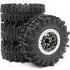 HOBBYSOUL 2.2 Mud Slingers Tires 4.88'' / 124mm & 2.2 Beadlock Wheels Black Silver, 2.2 Tires and Wheels 12mm Hex Rims for Axial Capra Wraith / TRX4 / Gen8, (4-Pack, Assembled) view 1