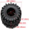 HOBBYSOUL 2.2 Mud Slingers Tires 4.88'' / 124mm & 2.2 Beadlock Wheels Black Silver, 2.2 Tires and Wheels 12mm Hex Rims for Axial Capra Wraith / TRX4 / Gen8, (4-Pack, Assembled) view 2