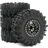 HOBBYSOUL 2.2 Mud Slingers Tires 124mm & 2.2 Beadlock Wheels Black, 2.2 Tires and Wheels 12mm Hex Rims for Axial Capra Wraith/Traxxas TRX4 / Gen8 Everest gen 7 Pro, (4-Pack, Assembled) view 1