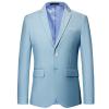 Mens Solid Slim Fit Blazer Jacket Two Button Notched Lapel Business Suit Classic Business Daily Party Sport Coat (Light Blue,X-Large) view 1
