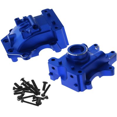 RCarmumb Gear Box Upgrades Part for 1/8 Sledge 4WD,Aluminum Front Rear Universal Gear Box Housing, RC Gearbox Hops up for Sledge Monster Truck RC Car #95076-4,Replace #9529, Navy Blue1 Set