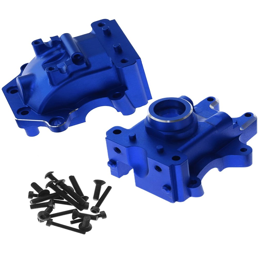 RCarmumb Gear Box Upgrades Part for 1/8 Sledge 4WD,Aluminum Front Rear Universal Gear Box Housing, RC Gearbox Hops up for Sledge Monster Truck RC Car #95076-4,Replace #9529, Navy Blue1 Set