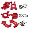 Rcarmumb Upgrades Part for 1/8 Sledge 4WD, Alloy Caster Block & Steering Blocks & Rear Stub Axle Carriers Hops up for Sledge 4WD Monster Truck #95076-4,Replace #9537,#9532,#9552,Red view 1