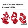 Rcarmumb Upgrades Part for 1/8 Sledge 4WD, Alloy Caster Block & Steering Blocks & Rear Stub Axle Carriers Hops up for Sledge 4WD Monster Truck #95076-4,Replace #9537,#9532,#9552,Red view 2