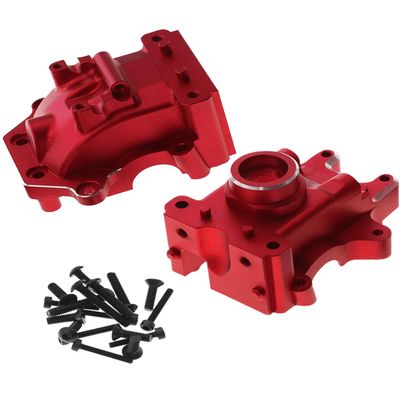 Rcarmumb Gear Box Upgrades Part for 1/8 Sledge 4WD,Aluminum Front Rear Universal Gear Box Housing, RC Alloy Gearbox Hops up for Sledge Monster Truck RC Car #95076-4,Replace #9529, Red 1 Set