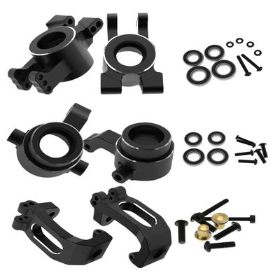 Rcarmumb Upgrades Part for 1/8 Sledge 4WD, Alloy Caster Block & Steering Blocks & Rear Stub Axle Carriers Hops up for Sledge 4WD Monster Truck #95076-4,Replace #9537,#9532,#9552,Black