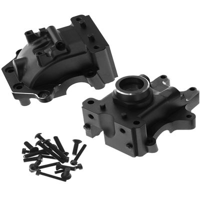 Rcarmumb Gear Box Upgrades Part for 1/8 Sledge 4WD,Aluminum Front Rear Universal Gear Box Housing, RC Alloy Gearbox Hops up for Sledge Monster Truck RC Car #95076-4,Replace #9529, Black1 Set