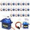 Hanaive 16 Pcs SG90 9g Mini Micro Servo Motors RC Servo Kit for Robot Helicopter Airplane Car Boat Control view 1