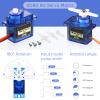 Hanaive 16 Pcs SG90 9g Mini Micro Servo Motors RC Servo Kit for Robot Helicopter Airplane Car Boat Control view 3