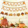Autumn Birthday Party Decorations,Pumpkin Maple Sunflower Turkey Harvest Farm party supplies Favors,Fall Happy Birthday Banner,Thanksgiving Party Banner,Autumn Party Cake Topper view 3