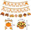 Autumn Birthday Party Decorations,Pumpkin Maple Sunflower Turkey Harvest Farm party supplies Favors,Fall Happy Birthday Banner,Thanksgiving Party Banner,Autumn Party Cake Topper view 4