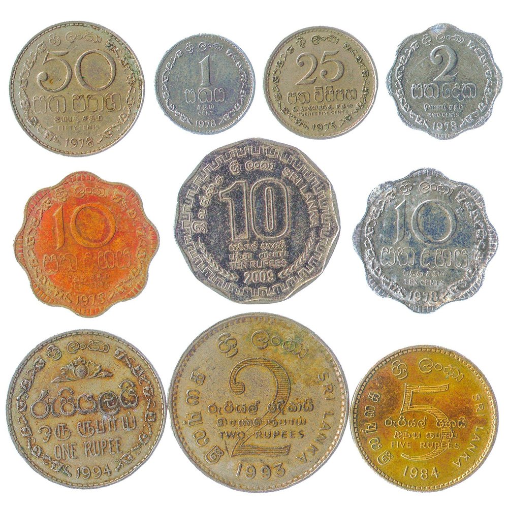 Sri Lanka 10 Mixed Coins | Cents | Rupees | Democratic Socialist Republic Since 1975
