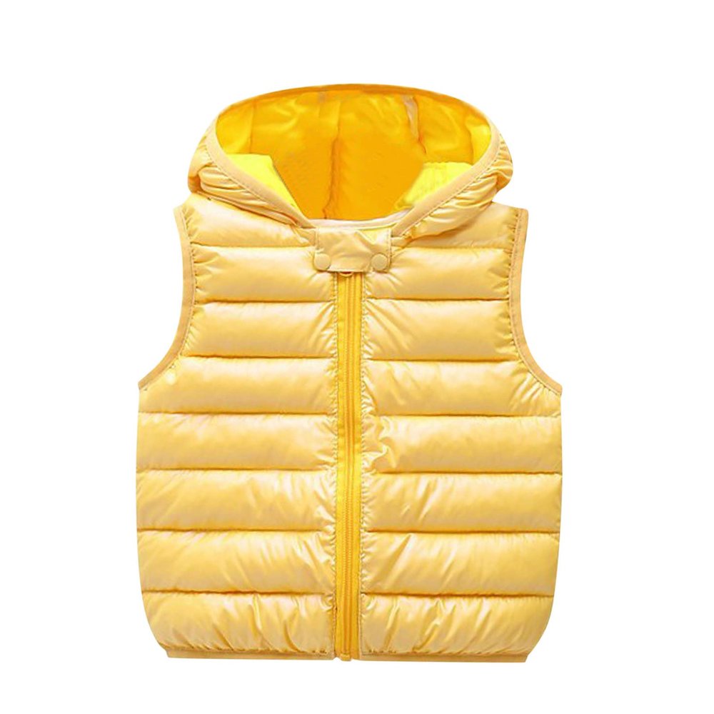 Children Kids Toddler Infant Baby Boys Girls Sleeveless Winter Solid Coats Ears Hooded Boys (Yellow, 12-18 Months)