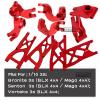 Rcarmumb Upgrades Part for 1/10 Vorteks 4x4 3S Blx,Granite/Senton 4x4 3S Blx & Mega 550,Alloy Front Rear Suspension Arms & Steering Blocks Caster Blocks C-Hubs Stub Axle Carriers,Red view 2