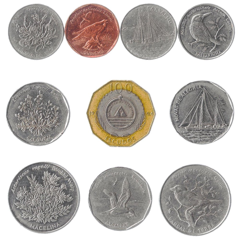 Cape Verde 10 Mixed Coins | 5-100 Escudos | Old African Coin Collection Since 1975