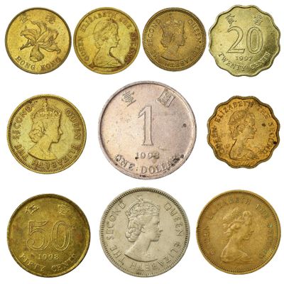 Hong Kong 10 Mixed Coins | Cents | Dollars | Hong Kongese Money | Special Administrative Region of The People's Republic of China | Since 1955