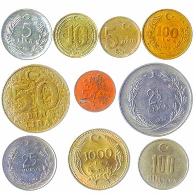 Turkey 10 Mixed Coins | Old Turkish Currency | Kurus | Bin Lira | Since 1957