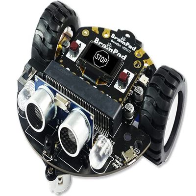 BrainPad Pulse with Robot Kit, a MakeCode STEM Microcomputer for Coding Robots, Games, & Circuits