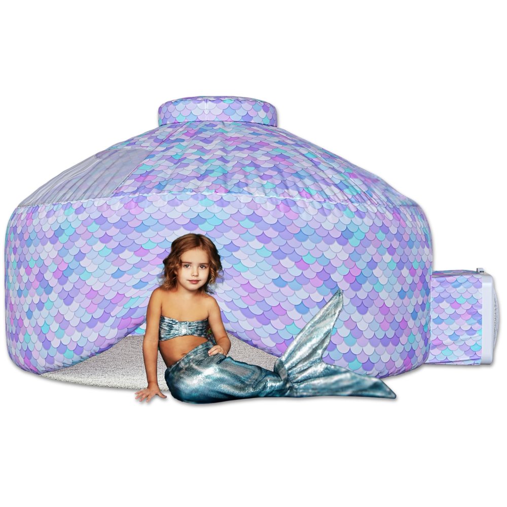 Skywin Air Tent for Kids (77 x 50) Builds in 30 Sec, Toddler Tents Indoor for Imaginative Play, Spacious Kids Forts Indoor Playhouse for Boys & Girls Ages 3-14 (Fan Not Incl) (Dream Castle Den)