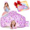 Skywin Air Tent for Kids (77 x 50) Builds in 30 Sec, Toddler Tents Indoor for Imaginative Play, Spacious Kids Forts Indoor Playhouse for Boys & Girls Ages 3-14 (Fan Not Incl) (Princess Palace) view 1