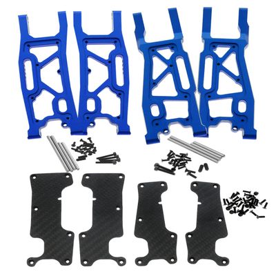 Rcarmumb Suspension Arms Upgrades Part for 1/8 Sledge 4WD #95076-4, 4pcs Aluminum Front Rear Swing Arm Hops Up w/Carbon Fibre Dust-Proof Protection Plate,Navy Blue