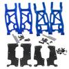 Rcarmumb Suspension Arms Upgrades Part for 1/8 Sledge 4WD #95076-4, 4pcs Aluminum Front Rear Swing Arm Hops Up w/Carbon Fibre Dust-Proof Protection Plate,Navy Blue view 1