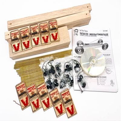 Doc Fizzix The Basic Kit: All Purpose Mousetrap Powered Car (Bulk Pack of 10 Complete Vehicle Kits)