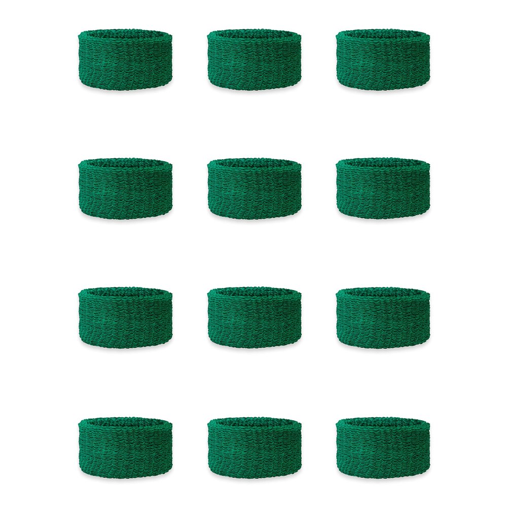 Couver Kids Children 2 Inch - Green Cotton Terry Cloth Wristband for School, Church, YMCA Activities or evens(6 Pairs)