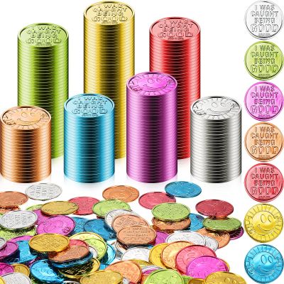 Zubebe 800 Pcs Behavior Tokens Bulk Caught Being Good Incentive Coins Reward Behavior Tokens for Kids Colorful Plastic Coins School Teacher Prize Supplies Reward Play Counting Party Favors