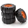 GoolRC RC Paddle Tires, 4PCS Off Road Snow Sand Rubber Tires Hex 12mm Wheels Replacement for 1/10 Short-Course Truck 727 Slash K1 RC Car (Orange) view 3