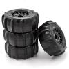 GoolRC RC Paddle Tires, 4PCS Off Road Snow Sand Rubber Tires Hex 12mm Wheels Replacement for 1/10 Short-Course Truck 727 Slash K1 RC Car (Black) view 3