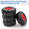 GoolRC RC Paddle Tires, 4PCS Off Road Snow Sand Rubber Tires Hex 12mm Wheels Replacement for 1/10 Short-Course Truck 727 Slash K1 RC Car (Green) view 2