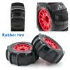 GoolRC RC Paddle Tires, 4PCS Off Road Snow Sand Rubber Tires Hex 12mm Wheels Replacement for 1/10 Short-Course Truck 727 Slash K1 RC Car (Red) view 4
