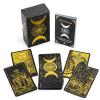 Prophet Gold Foil Tarot Cards Deck,78 Original Cards Fortune Telling Game with Guide Book for Beginners,Tarot Cards Standard Size4.75" x 2.76" (Black/Gold) view 1