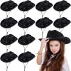 Hercicy 12 Pcs Black Cowboy Hats Kids Toddler Cowgirl Hat for Boys Girls Child Baby Costume Accessories Western Birthday Party Supplies view 1