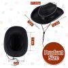 Hercicy 12 Pcs Black Cowboy Hats Kids Toddler Cowgirl Hat for Boys Girls Child Baby Costume Accessories Western Birthday Party Supplies view 2
