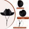 Hercicy 12 Pcs Black Cowboy Hats Kids Toddler Cowgirl Hat for Boys Girls Child Baby Costume Accessories Western Birthday Party Supplies view 3