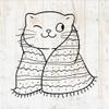 Cute Doodle Cat Wall Decals - Doodle Cat Wall Stickers - Minimalist Kitten Animal Pet Silhouette - Car Window Tumbler Laptop Water Bottle Girls Boys Kids Bedroom Nursery Room Home Decor DWSV12370 view 1