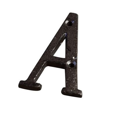 JEEIJ A-Z European Retro Letters Cast Iron Decoration House Sign Doorplate DIY Cafe Wall 8cm Wrought Iron Letter Signs, 1pcs (Color : A)