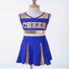 Aislor Girl's Cheer Leader Costume Cheerleading Uniform Fancy Dress Outfit Cosplay Halloween Costume with Pom Poms Blue 14 Years view 3