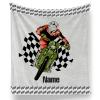 Personalized Motorcycle Baby Blanket for Boys, Custom Name Throw Blanket for Kids Teens Child, Customized Infant Swaddle Wrap, Soft Fleece Flannel Blanket Quilt view 1