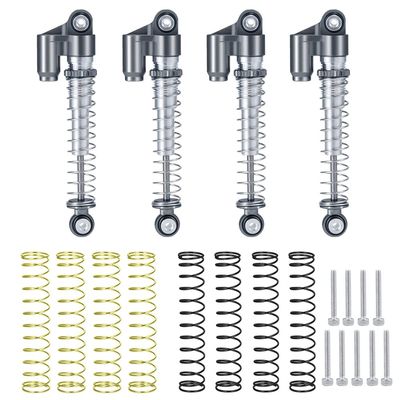 1/24th RC Car Shocks 43mm Aluminum Absorber Damper for All AXIAL SCX24 AXI90081 Deadbolt C10 Gladiator Bronco (Grey)