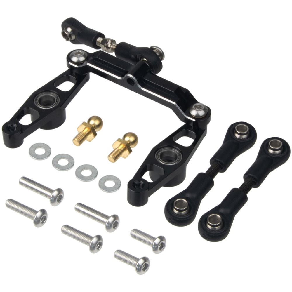 HobbyMarking 1/10 RC Car Aluminum Ball Bearing Crank Steering Arms Set for Tamiya TT-02 / TT-02D / TT-02E Racing Car Upgrade Parts