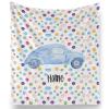 Personalized Baby Name Throw Blanket, Custom Fleece Swaddle Wrap, Car Dots Super Soft Blanket, Shower Gifts for Newborn Baby Boys Girls, Kids Bed Couch Sofa Decor view 1