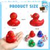 Vinsot 24 Pcs Valentine's Day Candy Rubber Ducks in Bulk Easter Cruise Rubber Ducks Cute Kids Classroom Exchange Gifts Toy Colorful Small Baby Shower Birthday Party Easter Gift (Christmas) view 2