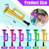 36 Pcs Plastic Trumpet Kids 6 Inch Noise Toys Play Metallic Trumpet Mini Shiny Blow Horn Noise Makers Toy Plastic Colors Musical Instruments for Sports Mardi Gras Party Favors view 2