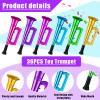 36 Pcs Plastic Trumpet Kids 6 Inch Noise Toys Play Metallic Trumpet Mini Shiny Blow Horn Noise Makers Toy Plastic Colors Musical Instruments for Sports Mardi Gras Party Favors view 3