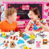 28 Packs Valentines Day Gifts for Kids Girls Boys with Valentines Stuffed Animal Keychain Valentine Cards for Kids Classroom Exchange Gifts Mini Animal Plush Toys Valentines Party Favor School Prizes view 2