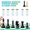 Best Chess Set Ever 4X Quadruple Weighted Tournament Chess Game (4.4" King) Large Staunton Modern Pieces, 20x20 Big Reversible & Foldable Silicone Mat, Professional Chess Board Set for Adults & Kids view 2