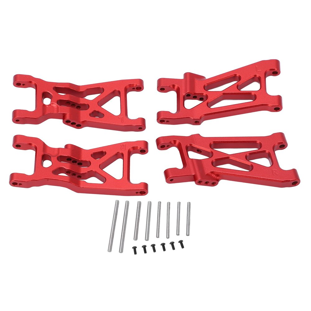 Alomejor RC Front and Rear Lower Suspension Arm Set Aluminum Alloy RC Swing Arm Set for 1/10 22S 2WD RC Cars(Red)